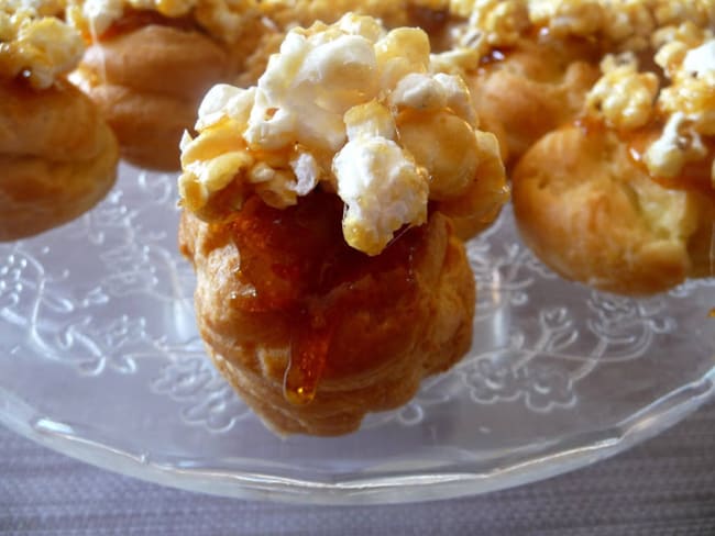 Choux à la crème pop corn caramel