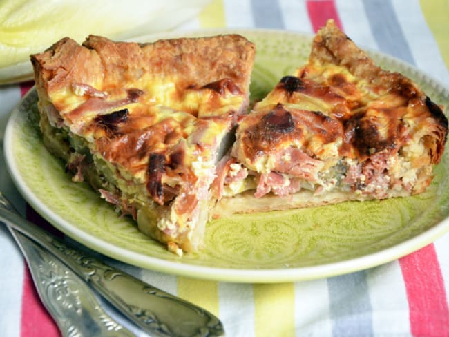 Quiche aux endives et deux jambons