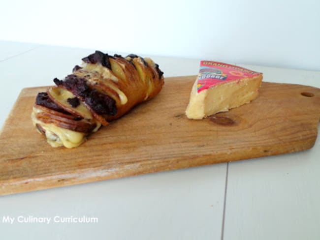 Pommes de terre suédoises au boudin noir et au Livarot