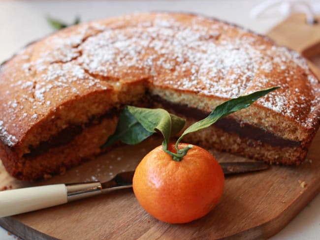 Gâteau aux clémentines et ganache au chocolat