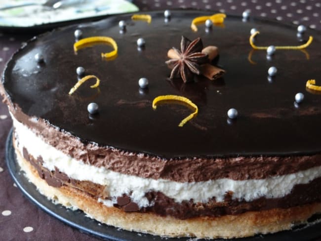 Entremet aux deux chocolats