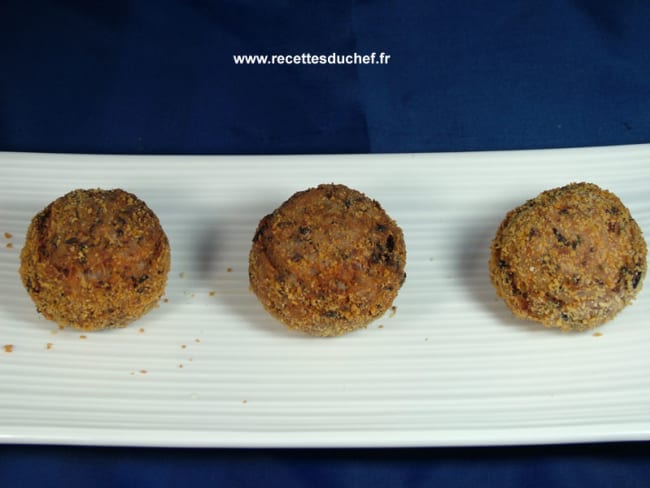 Boulettes de riz et haricots rouges