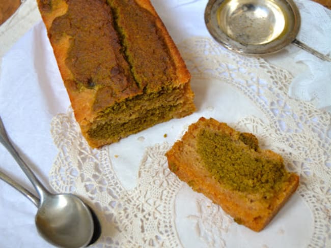 Cake marbré thé matcha - bergamote