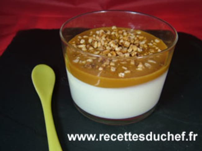 Verrine de mousse de panna cotta caramel au beurre salé