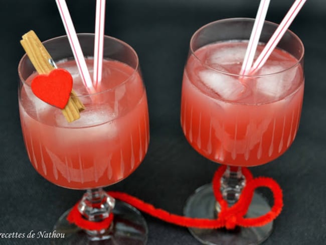 Cocktail rouge passion Saint-Valentin