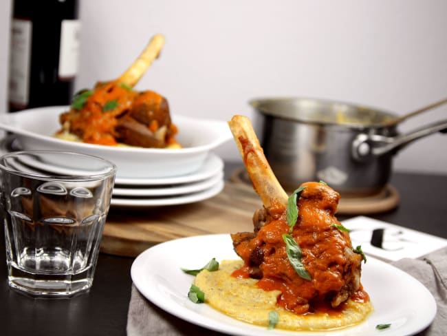 Souris d’agneau, sauce tomate et polenta pour les fêtes