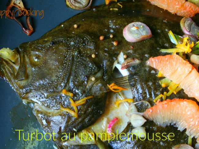 Turbot rôti au beurre de pamplemousse