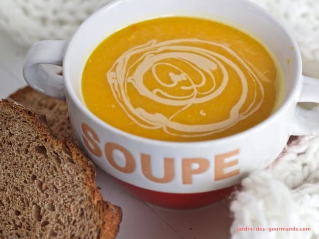 Soupe potimarron et lentilles