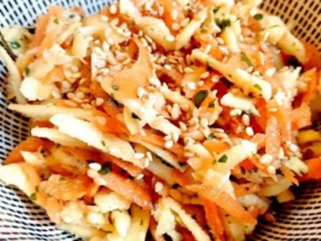 Salade de carottes et panais râpés au sésame
