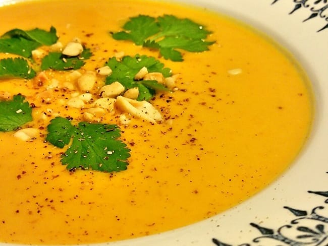 Velouté de carottes et patates douces à la Thaï