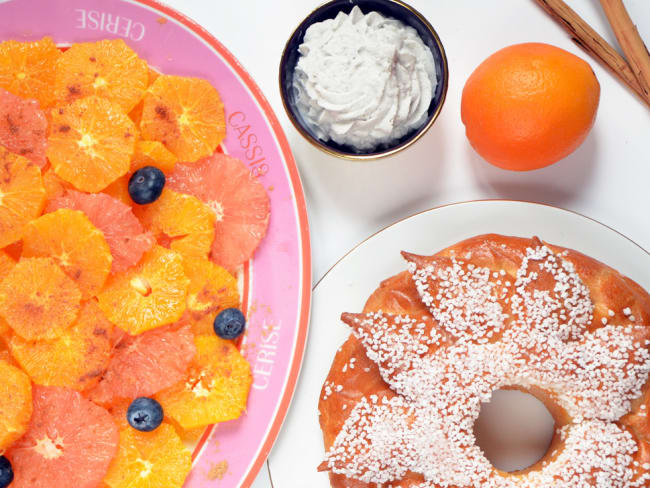 Salade d'oranges à la cannelle et crème coco