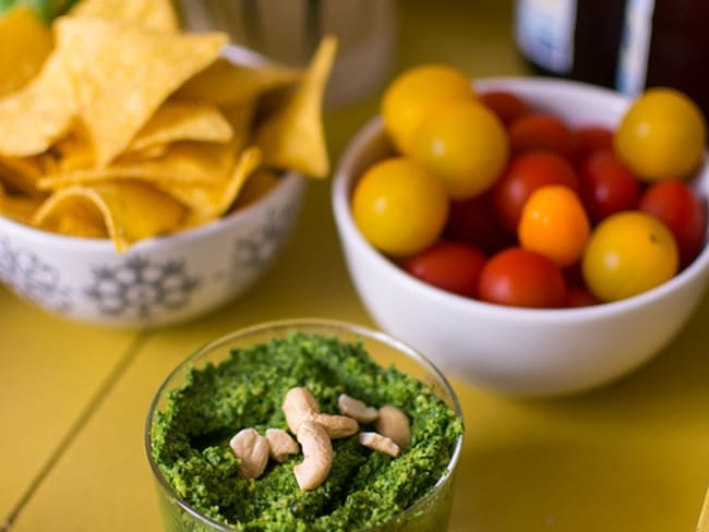 Tartinade d'épinards aux noix de cajou