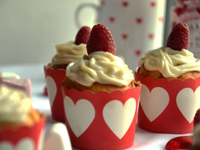 Muffins framboises coeur fondant