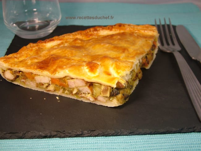 Tourte au poulet aux champignons