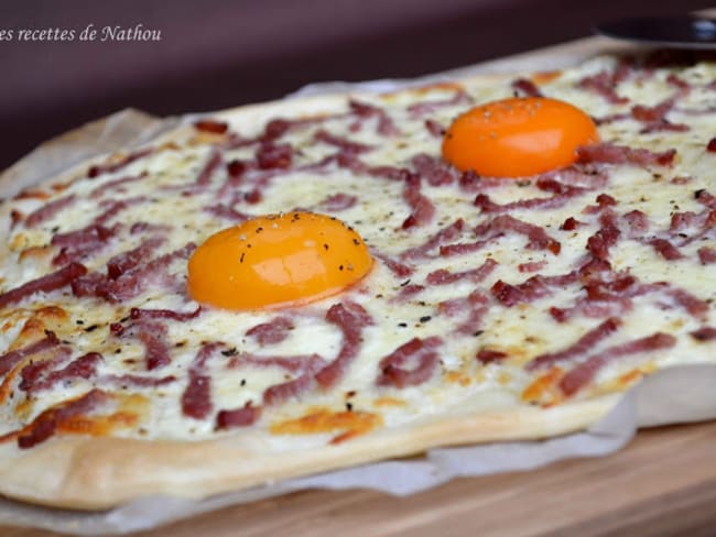 Pizza façon carbonara