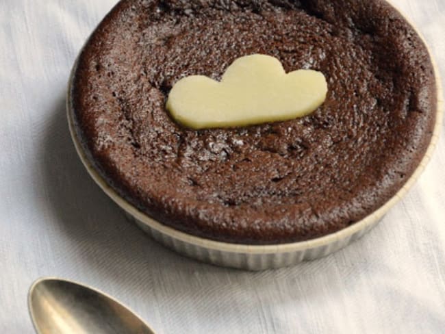 Gâteau de Mousse au Chocolat et Cœur de chocolat blanc