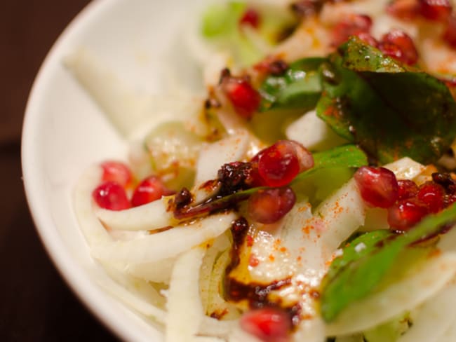 Salade de fenouil aux graines de grenade et à la feta