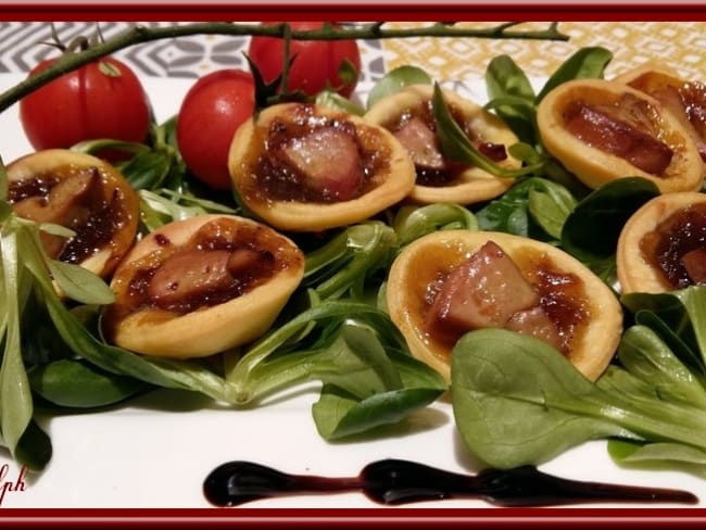 Tartelettes salées au confit d'oignons et Foie gras Labeyrie