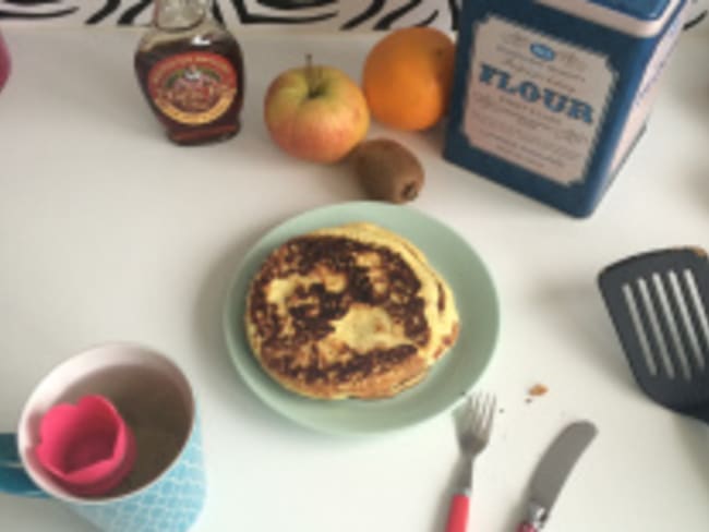 Pancake fondant à la ricotta et aux flocons d’avoine