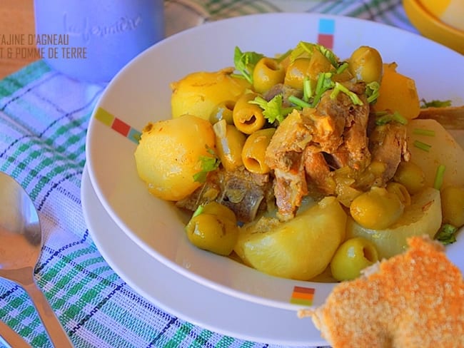 Tajine d’agneau aux navets pommes de terre et olives