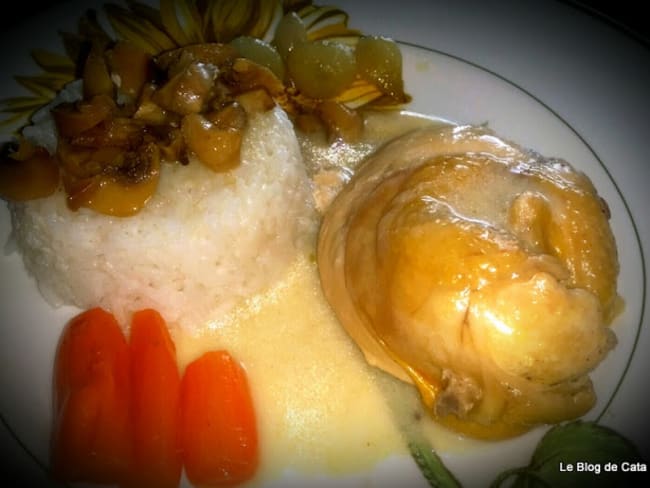 Fricassée de poulet fermier à l'ancienne