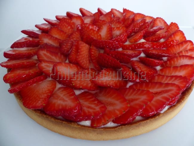 Tarte aux fraises, crème d'amande et crème pâtissière