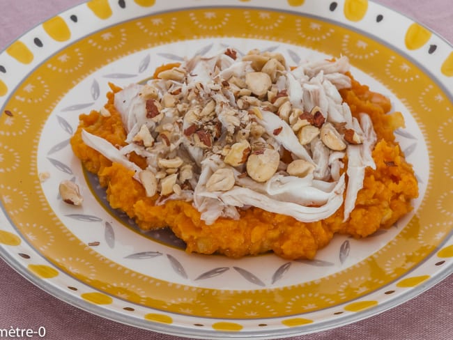 Raie à la patate douce et aux noisettes