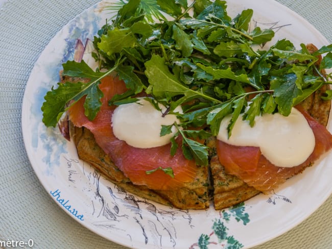 Blinis de roquette à la truite fumée