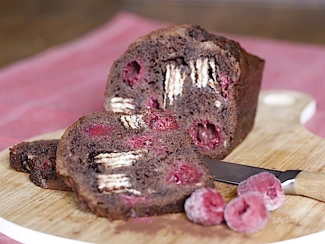 Cake croustillant choco framboises