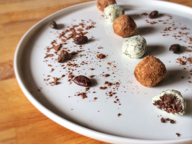 Truffes choco-wasabi - Cœur de fève cacao pur