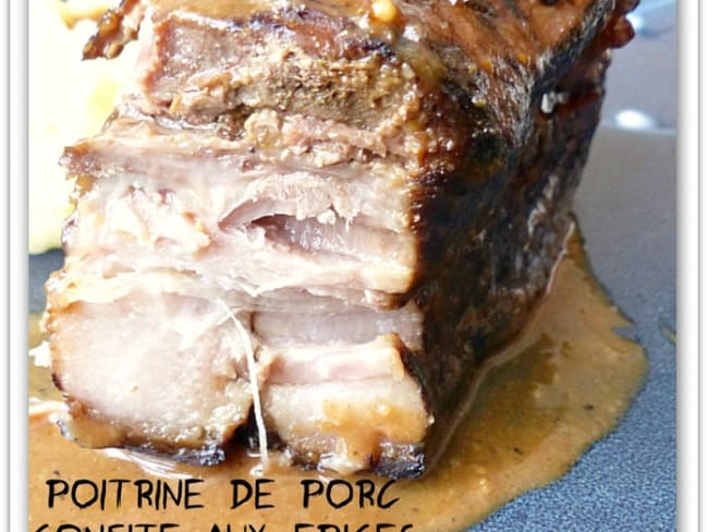 Poitrine de porc confite aux épices et son écrasé de pommes de terre