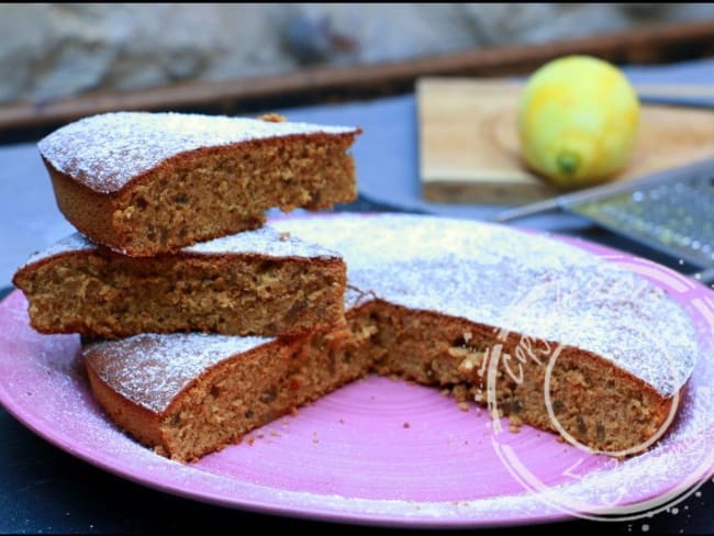 Gâteau aux noisettes et au citron confit