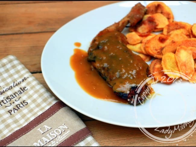 Cuisse de poulet au miel, ail et moutarde de Dijon