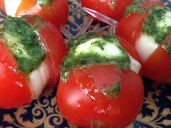 Brochettes tomate mozzarella