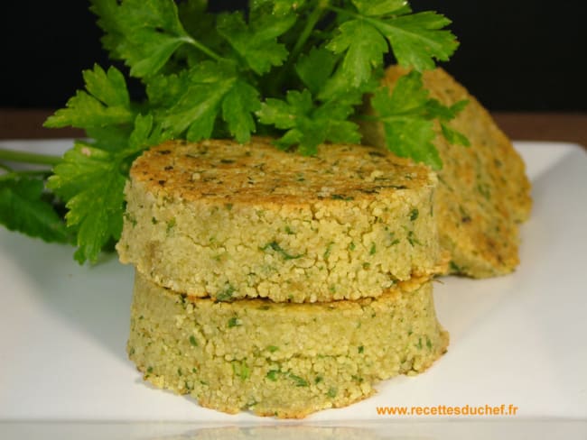 Galette de couscous pois chiche et cumin