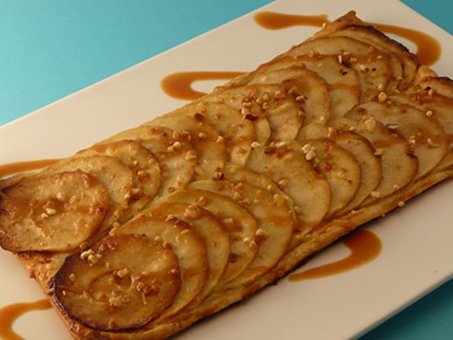 Tarte fine aux pommes sauce caramel