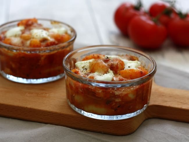 Gratin de gnocchi à la tomate et mozzarella