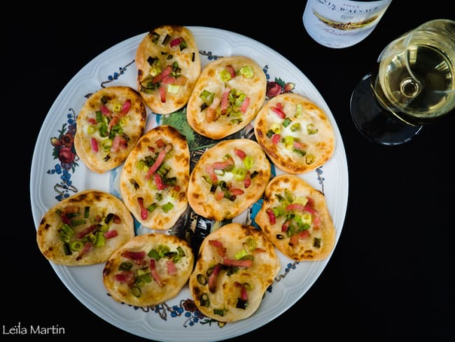 Mini-pizzas façon flammekueche (tarte flambée)