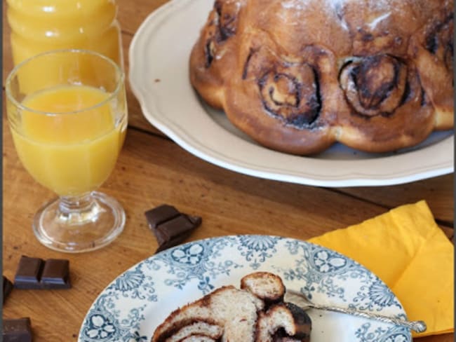 Babka noix de coco et chocolat, IG bas