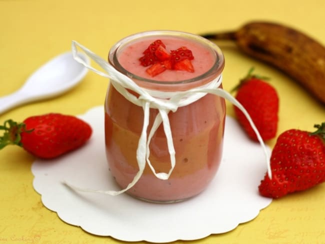 Mousse à la fraise et banane