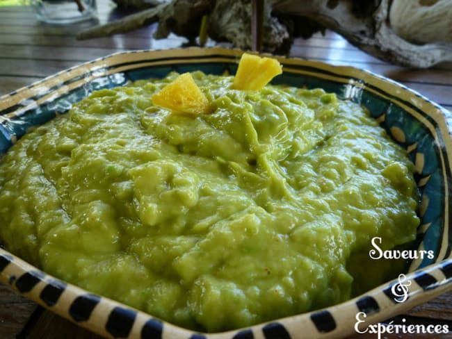 Guacamole avocat et ananas de l'Ile Maurice