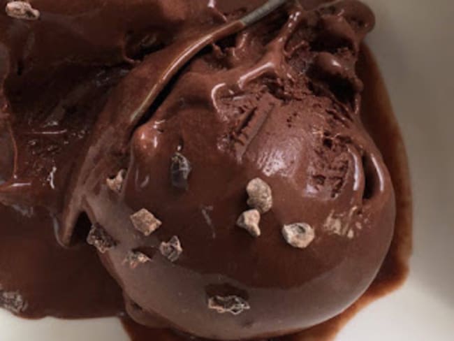 Glace Chocolat,sirop d'érable et grué