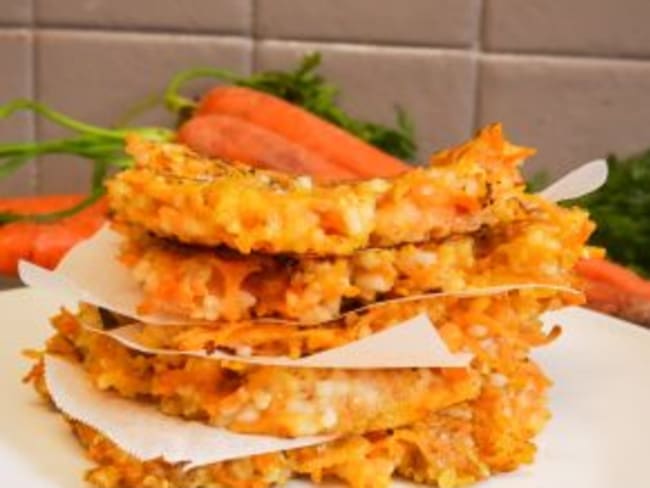 Galettes quinoa, semoule de riz et carottes au curry