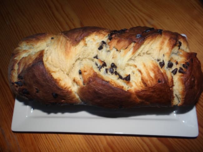 Brioche tressée aux pépites de chocolat