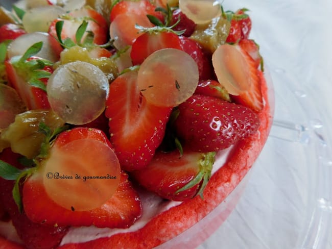 Charlotte aux fraises, rhubarbe et miel