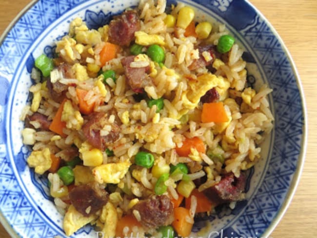 Riz cantonais pour finir les restes