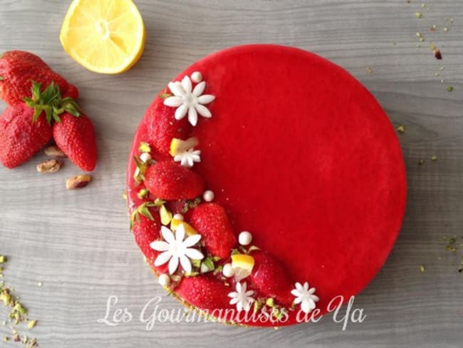 Tarte fraise, citron et pistache