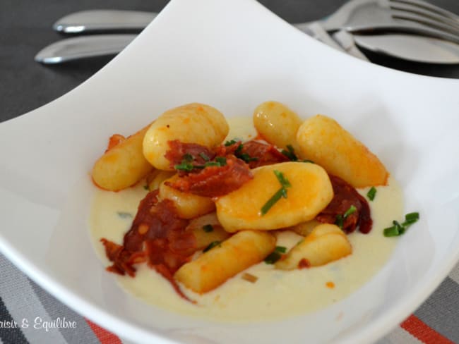 Gnocchis maison au chorizo et parmesan