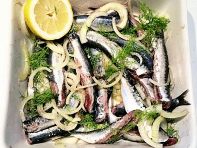 Des sardines marinées à la plancha