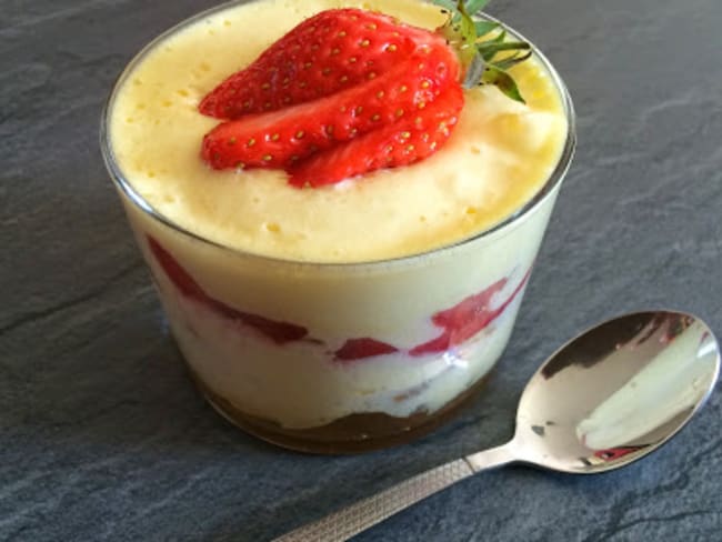 Tiramisu fraises, rhubarbe